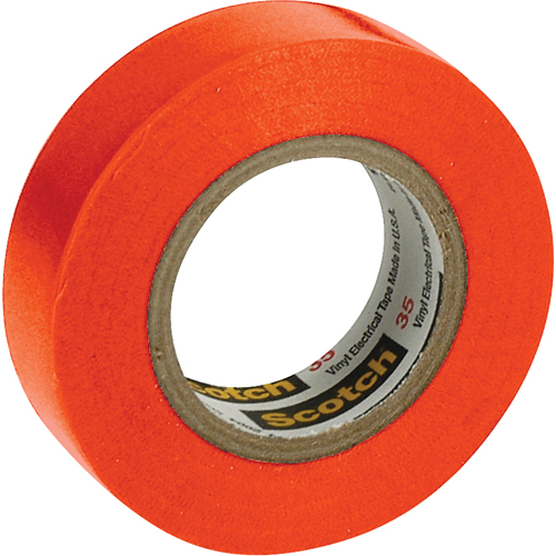 Rubans en vinyle pour codage en couleurs 35 Scotch, 12,7 mm (1/2") x 20,1 m (66'), Orange, 7 mils Brunswick Fyr & Safety