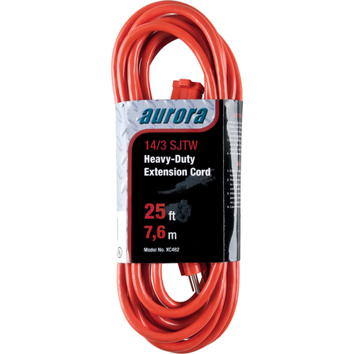 Cordon rallonge en vinyle, Ext&eacute;rieur, SJTW, AWG 14/3, 15 A, 25' Brunswick Fyr & Safety