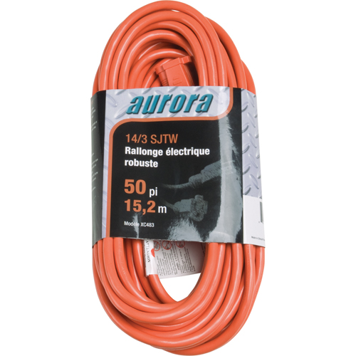 Cordon rallonge en vinyle, Ext&eacute;rieur, SJTW, AWG 14/3, 15 A, 50' Brunswick Fyr & Safety