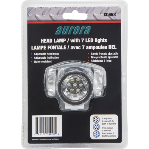 Lampe frontale, DEL, 28 lumens, 20 hres de fonctionnement, piles AAA Brunswick Fyr & Safety