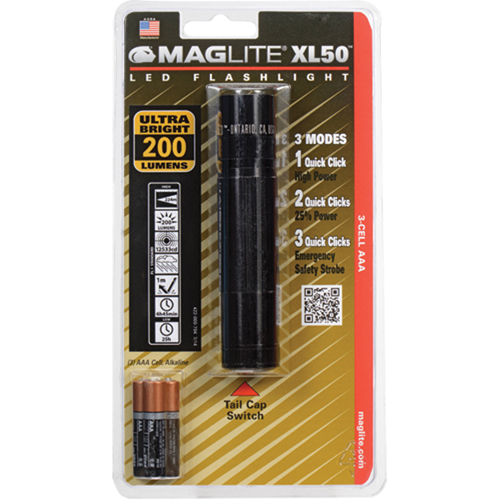 Lampes de poche XL50, DEL, 200 lumens, Piles AAA Brunswick Fyr & Safety