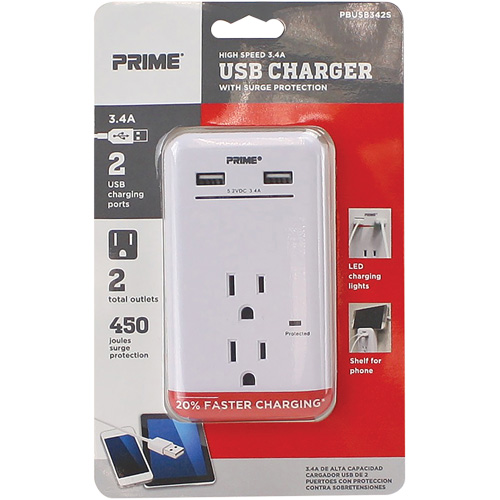 Chargeur USB Prime avec protection contre la surtension Brunswick Fyr & Safety