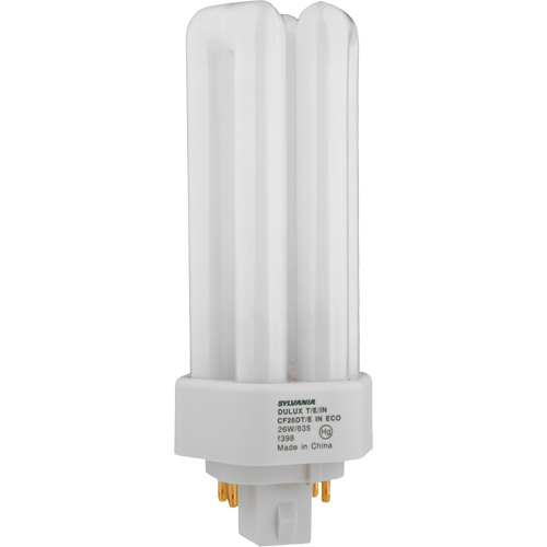 Lampe fluorescente compacte &agrave; tube triple Dulux D/E/IN Amalgam, T (T4), 26 W, 4100 K, Base G24Q-3, 16 000 h Brunswick Fyr & Safety