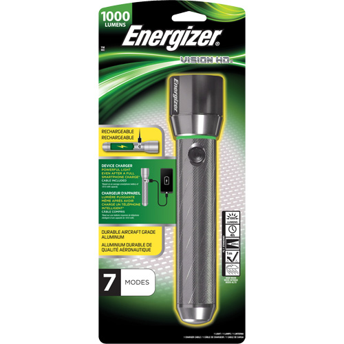 Lampe de poche Vision HD Focus, DEL, 1000 lumens, Piles Rechargeable Brunswick Fyr & Safety