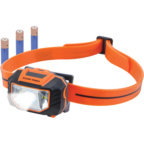Headlamp with Silicone Hardhat Strap, LED, AAA Batteries, Plastic Brunswick Fyr & Safety