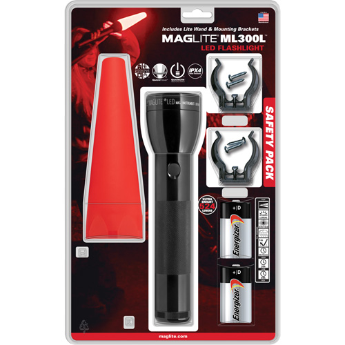 Ensemble de lampes de poche de s&eacute;curit&eacute;, DEL, 487 lumens, Piles D Brunswick Fyr & Safety