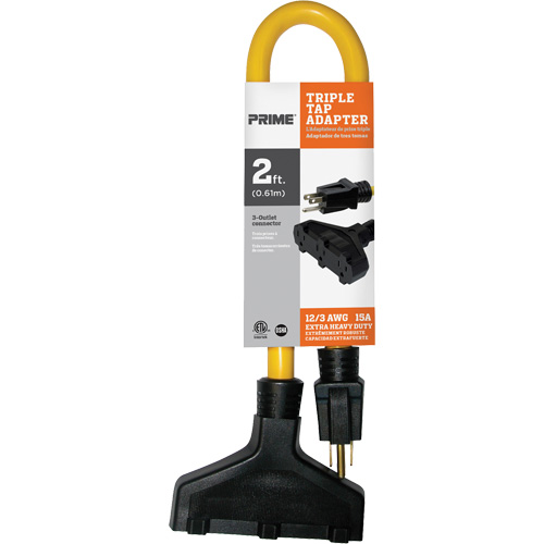 Fiche &agrave; trois prises, Ext&eacute;rieur, STW, AWG 12/3, 15 A, 3 prise(s), 2' Brunswick Fyr & Safety