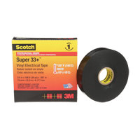 Ruban isolant en vinyle Super 33+ Scotch, 19 mm (3/4") x 33 m (108'), Noir, 7 mils Brunswick Fyr & Safety