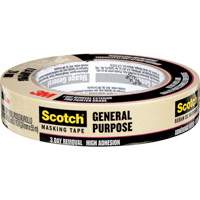Scotch&reg; General Purpose Masking Tape 2020, 24 mm (1") x 55 m (180'), Tan Brunswick Fyr & Safety
