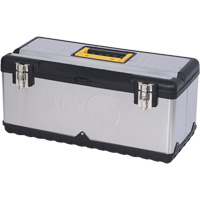 JPSTB-22 Stainless Steel Hand Tool Box, 11" D x 22-1/2" W x 10-3/4" H, Black/Grey Brunswick Fyr & Safety