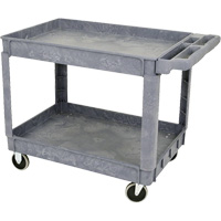 JPTC-3624 Heavy-Duty Polypropylene Shop Cart, 2 Tiers, 46" W x 25-1/2" D x 33-1/4" H, 500 lbs. Cap. Brunswick Fyr & Safety
