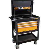 Utility Cart, 4 Drawers, 33" L x 21" W x 42" H, Black/Orange AUW203 | Brunswick Fyr & Safety