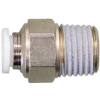 Straight Threaded Connector, 1/4", Brass, NPT Thread Brunswick Fyr & Safety