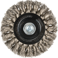 Knot Wire Wheel Brushes - Standard Twist Knot with 1/4" shank, 3" Dia., 0.014" Fill, Stainless Steel Brunswick Fyr & Safety