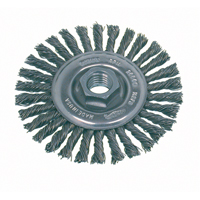 High Speed Small Grinder Stringer Bead Knot Wire Wheel Brush, 4" Dia., 0.02" Fill, 5/8"-11 Arbor, Steel Brunswick Fyr & Safety