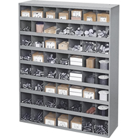 Steel Storage Bin Cabinet, 33-3/4" W x 12" D x 42" H, Grey Brunswick Fyr & Safety