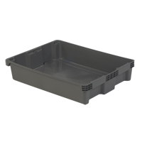 Polylewton Stack-N-Nest&reg; Containers, 6.1" x 29.6" x 22.4", Grey Brunswick Fyr & Safety
