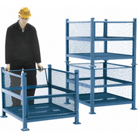 Conteneurs en m&eacute;tal grillag&eacute;, 2 panneaux repliables, Capacit&eacute; 2500 lb, 34,5" la x 40,5" p x 32,25" h Brunswick Fyr & Safety