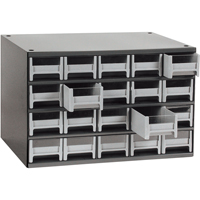 Casiers modulaires pour pi&egrave;ces, Acier, 20 tiroirs, 17" x 10-9/16" x 2-1/16", Gris Brunswick Fyr & Safety