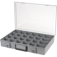 Compartment Case, Plastic, 24 Slots, 18-1/2" W x 13" D x 3" H, Grey CB496 | Brunswick Fyr & Safety