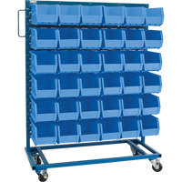 Single-Sided Mobile Bin Rack, Single-sided, 36 bins, 36" W x 16" D x 46-1/2" H CB650 | Brunswick Fyr & Safety