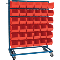 Single-Sided Mobile Bin Rack, Single-sided, 36 bins, 36" W x 16" D x 46-1/2" H CB651 | Brunswick Fyr & Safety