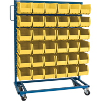 Single-Sided Mobile Bin Rack, Single-sided, 36 bins, 36" W x 16" D x 46-1/2" H CB652 | Brunswick Fyr & Safety