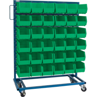Single-Sided Mobile Bin Rack, Single-sided, 36 bins, 36" W x 16" D x 46-1/2" H CB681 | Brunswick Fyr & Safety