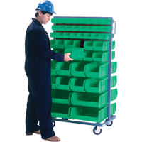 Double-Sided Mobile Bin Rack, Double-sided, 96 bins, 36" W x 24" D x 63" H CB683 | Brunswick Fyr & Safety
