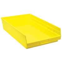 Shelf Bins, 11-1/8" W x 4" H x 17-7/8" D, Yellow, 40 lbs. Capacity Brunswick Fyr & Safety