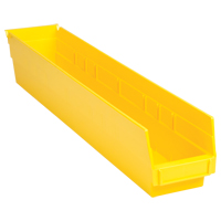 Shelf Bins, 4-1/8" W x 4" H x 23-5/8" D, Yellow, 50 lbs. Capacity Brunswick Fyr & Safety
