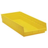 Shelf Bins, 11-1/8" W x 4" H x 23-5/8" D, Yellow, 50 lbs. Capacity Brunswick Fyr & Safety
