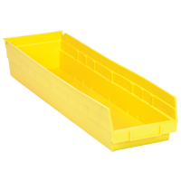 Shelf Bins, 6-5/8" W x 4" H x 23-5/8" D, Yellow, 50 lbs. Capacity Brunswick Fyr & Safety