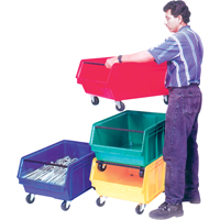 Mobile Giant Stacking Bin, 11-7/8" H x 18-3/8" W x 29" D, 150 lbs. Capacity, Red Brunswick Fyr & Safety