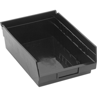 Shelf Bins, 8-3/8" W x 4" H x 11-5/8" D, Black, 30 lbs. Capacity Brunswick Fyr & Safety