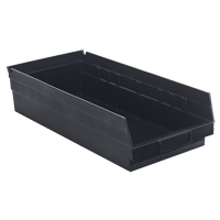 Economy Shelf Bin, 8-3/8" W x 4" H x 17-7/8" D, Black Brunswick Fyr & Safety
