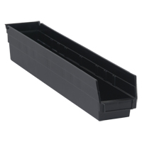 Economy Shelf Bin, 4-1/8" W x 4" H x 23-5/8" D, Black Brunswick Fyr & Safety