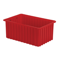 Divider Box&reg; Containers, Polyethylene, 16.5" W x 10.9" D x 7" H, Red Brunswick Fyr & Safety