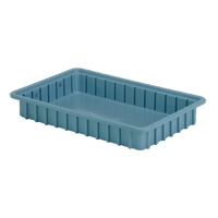 Divider Box&reg; Containers, Polyethylene, 16.5" W x 10.9" D x 2.5" H, Light Blue Brunswick Fyr & Safety