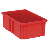 Divider Box&reg; Containers, Plastic, 16.5" W x 10.9" D x 6" H, Red Brunswick Fyr & Safety