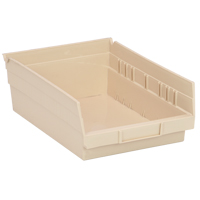 Economy Shelf Bin, 8-3/8" W x 4" H x 11-5/8" D, Ivory Brunswick Fyr & Safety