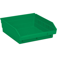 Shelf Bins, 11-1/8" W x 4" H x 11-5/8" D, Green, 30 lbs. Capacity Brunswick Fyr & Safety