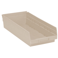 Economy Shelf Bin, 8-3/8" W x 4" H x 17-7/8" D, Ivory Brunswick Fyr & Safety