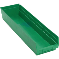 Shelf Bins, 6-5/8" W x 4" H x 23-5/8" D, Green, 50 lbs. Capacity Brunswick Fyr & Safety
