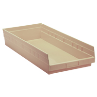 Economy Shelf Bin, 11-1/8" W x 4" H x 23-5/8" D, Ivory, 60 lbs. Capacity Brunswick Fyr & Safety