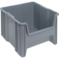 Giant Stacking Containers, 16.5" W x 17.5" D x 12.5" H, Grey Brunswick Fyr & Safety