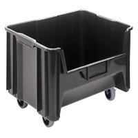 Bac g&eacute;ant mobile empilable, 12-7/16" ha x 19-7/8" la x 15-1/4" p, Capacit&eacute; de 250 lb, Noir Brunswick Fyr & Safety