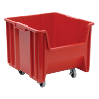 Bac g&eacute;ant mobile empilable, 12-1/2" ha x 16-1/2" la x 17-1/2" p, Capacit&eacute; de 250 lb, Rouge Brunswick Fyr & Safety