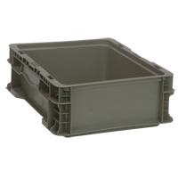 Collapsible Stacking Container, 15" W x 12" D x 5" H, Grey Brunswick Fyr & Safety