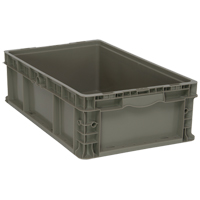 Collapsible Stacking Container, 15" W x 24" D x 7.5" H, Grey Brunswick Fyr & Safety